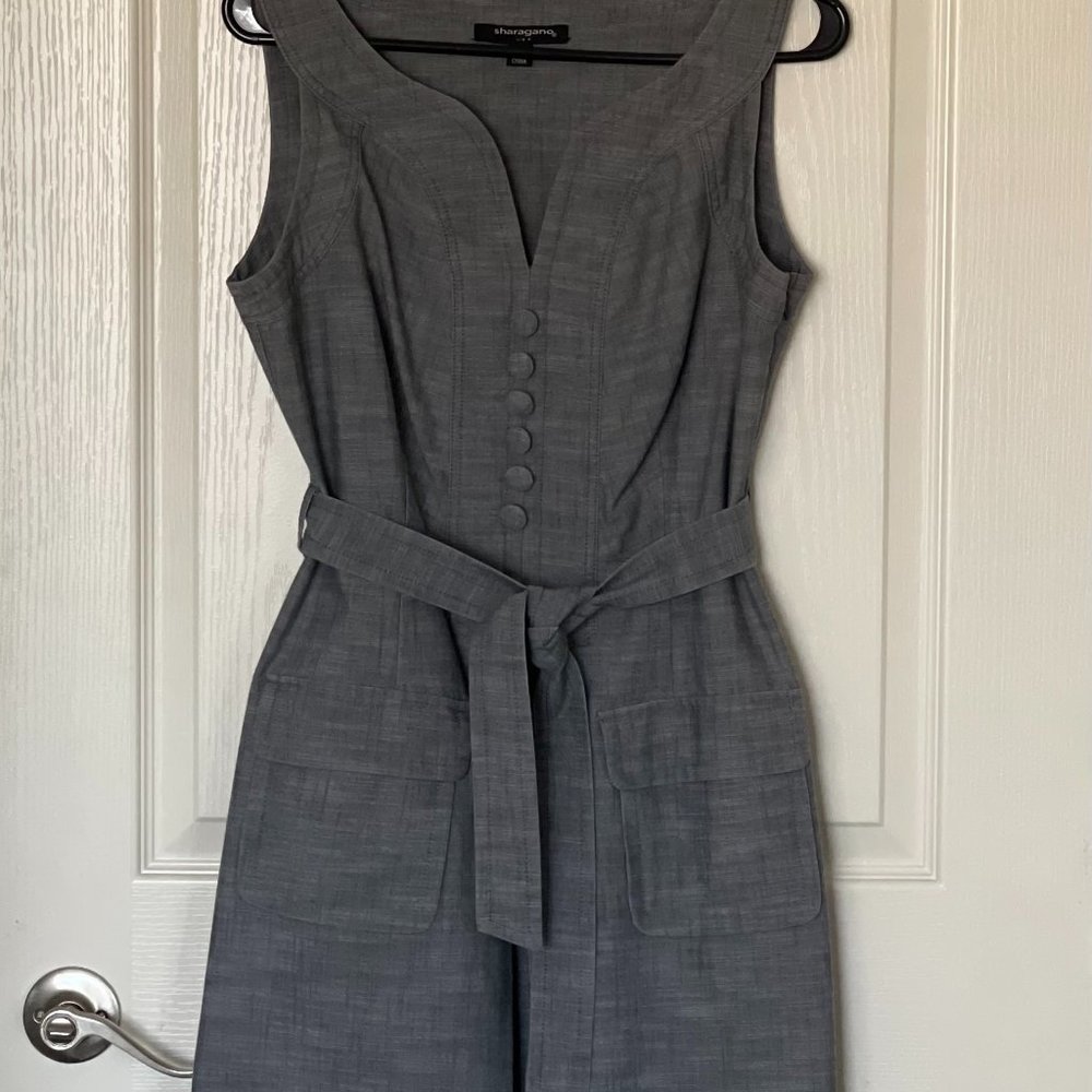 Sharagano dress, size 8, gray